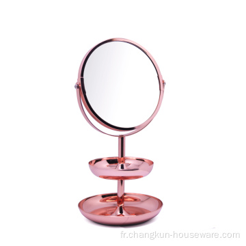 Miroir de bureau personnalisé grossissant rond double face couleur